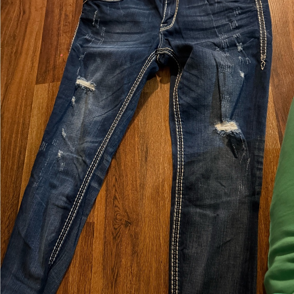 Men's Blue Distressed Jeans
